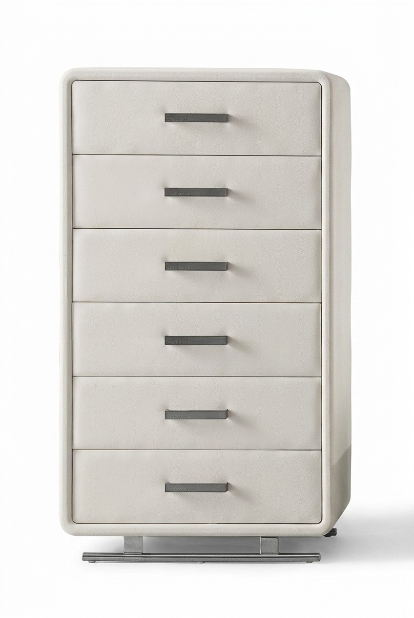 XXL Leder Hochschrank Sideboard Kommode 6 Schubladen Schränke Schrank Kommoden