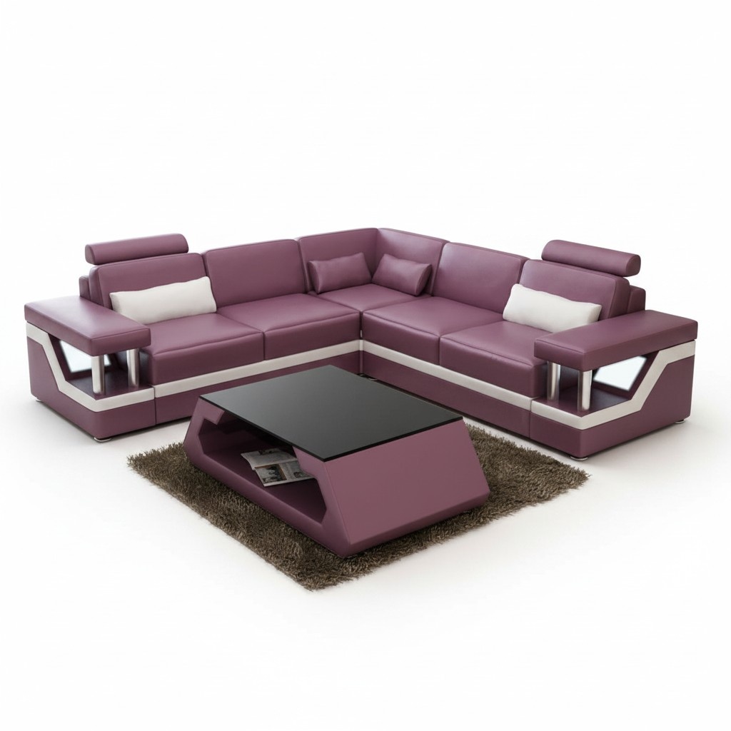 XXL Ledersofa mit USB Garnitur Wohnlandschaft Eckcouch Leder Ecksofa HAMBURG II