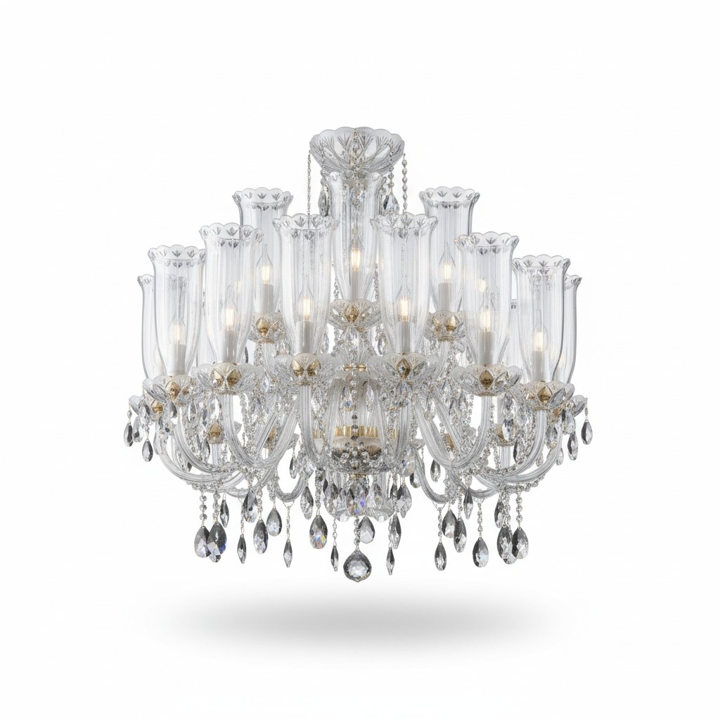 XXL Leuchte 24x Lampen Kronleuchter Palast Villa Leuchten Lampe Kristall