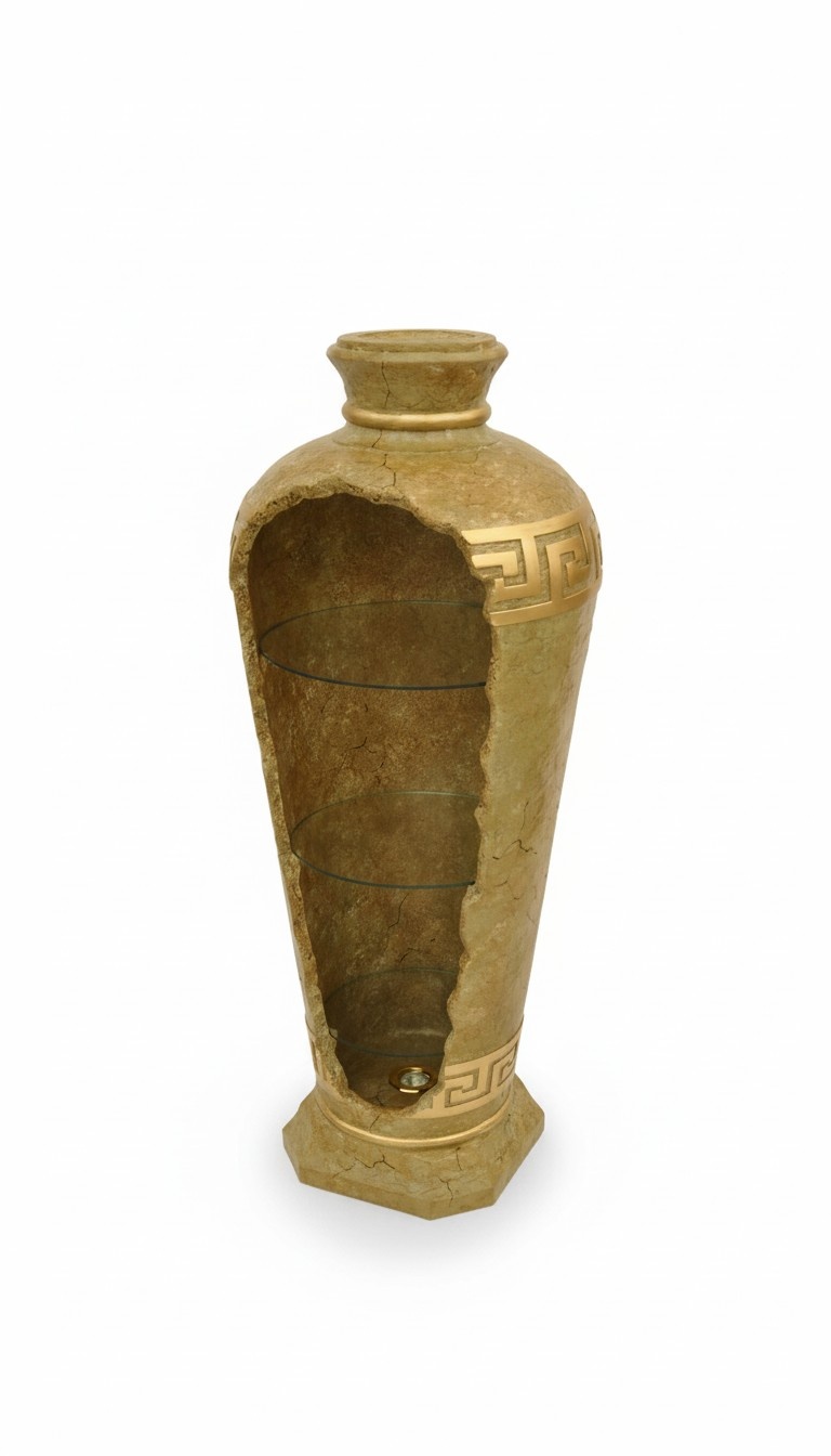XXL Medusa Antik Stil Vitrine Bar Boden Vase Schrank Vintrinen Säule