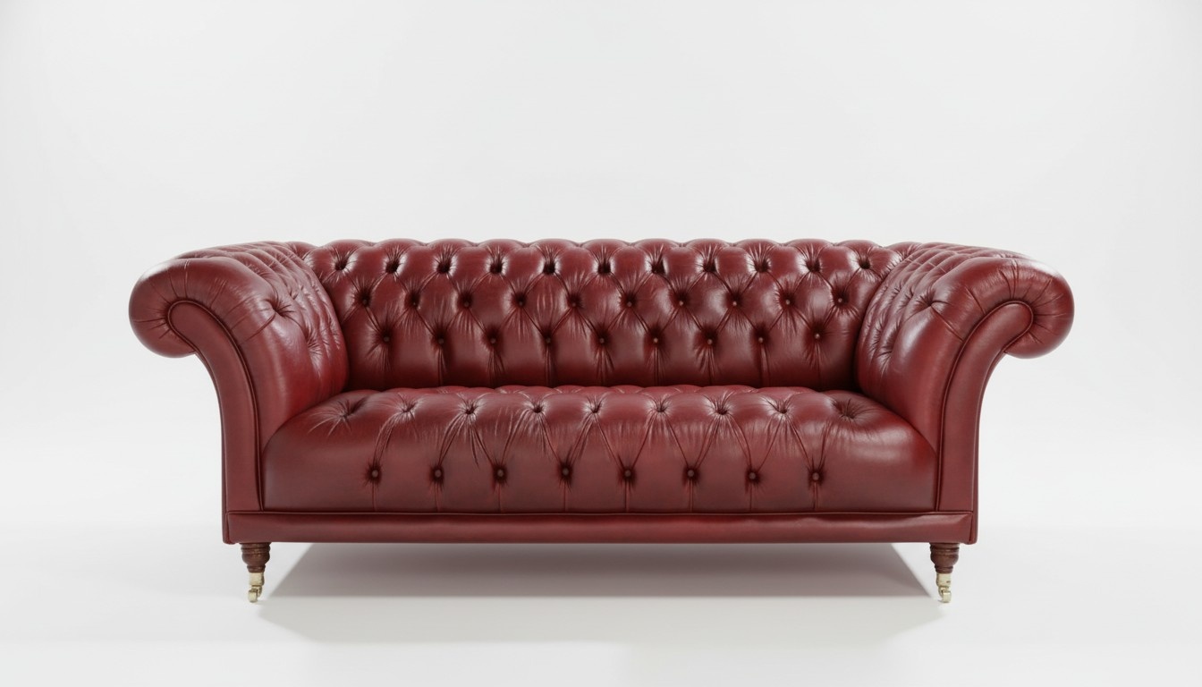 XXL Rot Sofa 3 Sitzer Couch Chesterfield Polster Sitz Garnitur Leder Textil