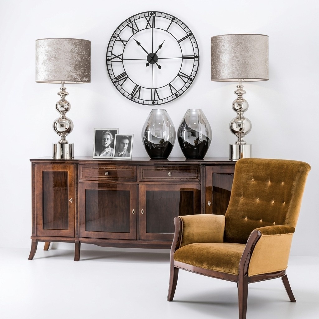 XXL Sideboard Anrichte Kommode Wohnzimmer Schrank Holz Antik Stil Design