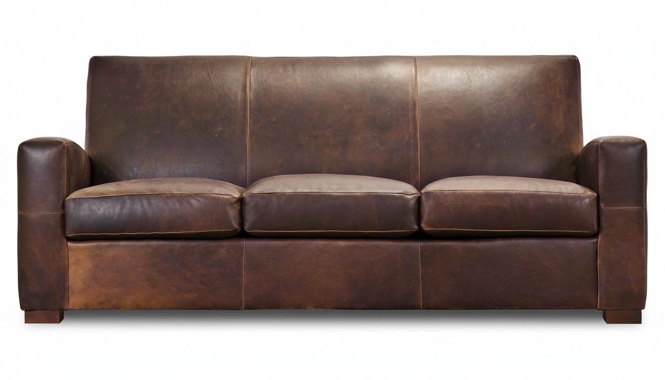 Sofa 3 Sitzer braun Couch Garnitur Leder Textil Textil
