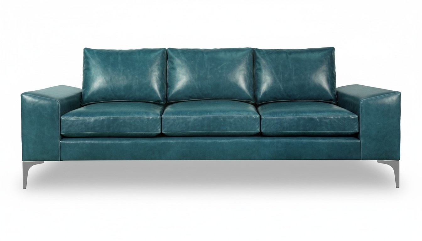 XXL Sofa 3 Sitzer Couch Wohnzimmer Polster Sitz Garnitur Leder Türkis Textil Neu