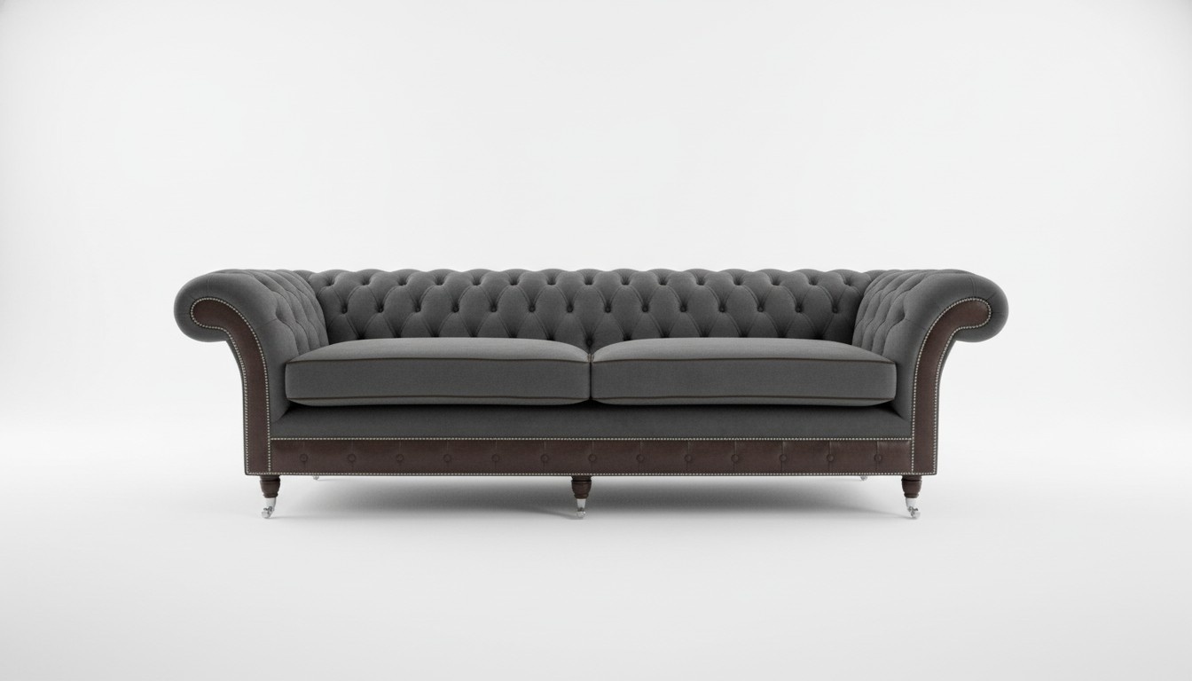 XXL Sofa 4 Sitzer Couch Chesterfield Big Polster Sitz Garnitur Stoff Textil Neu