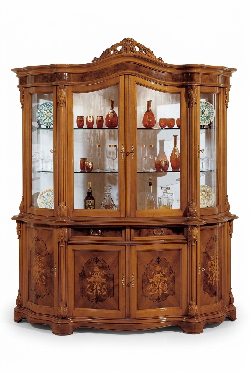 xxl Vitrinen Vitrine Echtholz Vitrine Sideboard italienische Möbelschränke neu