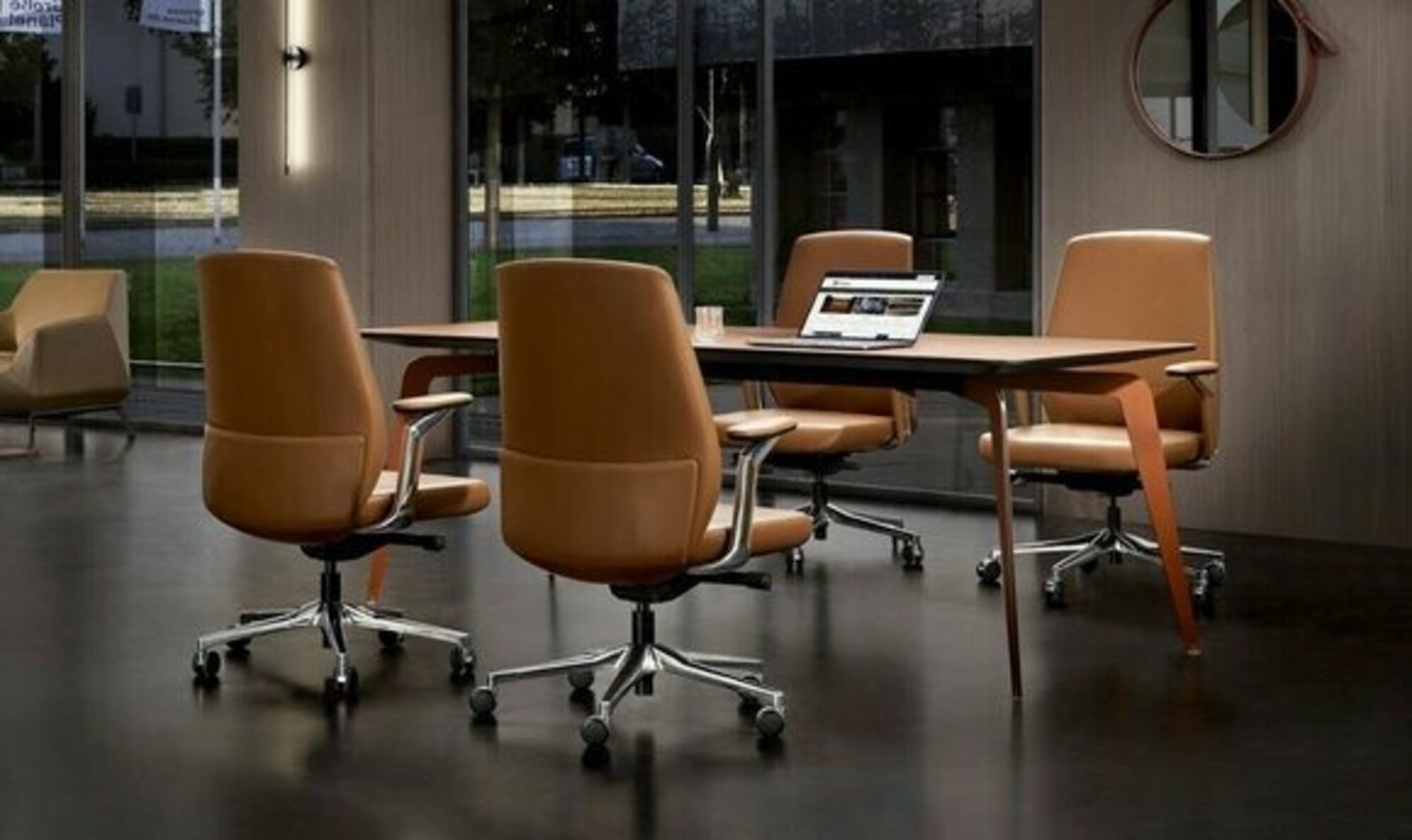 Büro Set 4x Konferenzstühle & Konferenztisch Komplettset Besprechungstisch 5tlg.