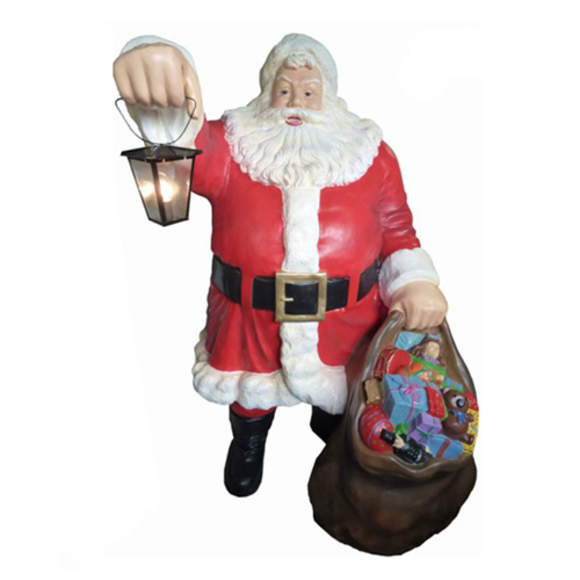 Weihnachtsmann Figur Statue Aussenleuchte Dekoration Nikolaus Skulptur 190 cm 2