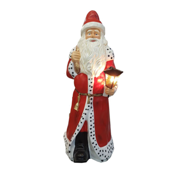 Weihnachtsmann Figur Statue Aussenleuchte Dekoration Nikolaus Skulptur