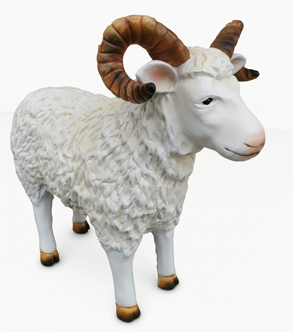 Zackelschaf Figur Garten Dekoration Bauernhof Deko Statuen Skulpturen