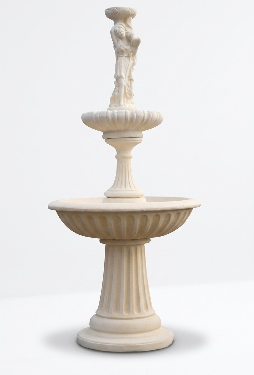 Zierbrunnen Springbrunnen 197cm Skulptur Brunnen Deko Garten Fontaine