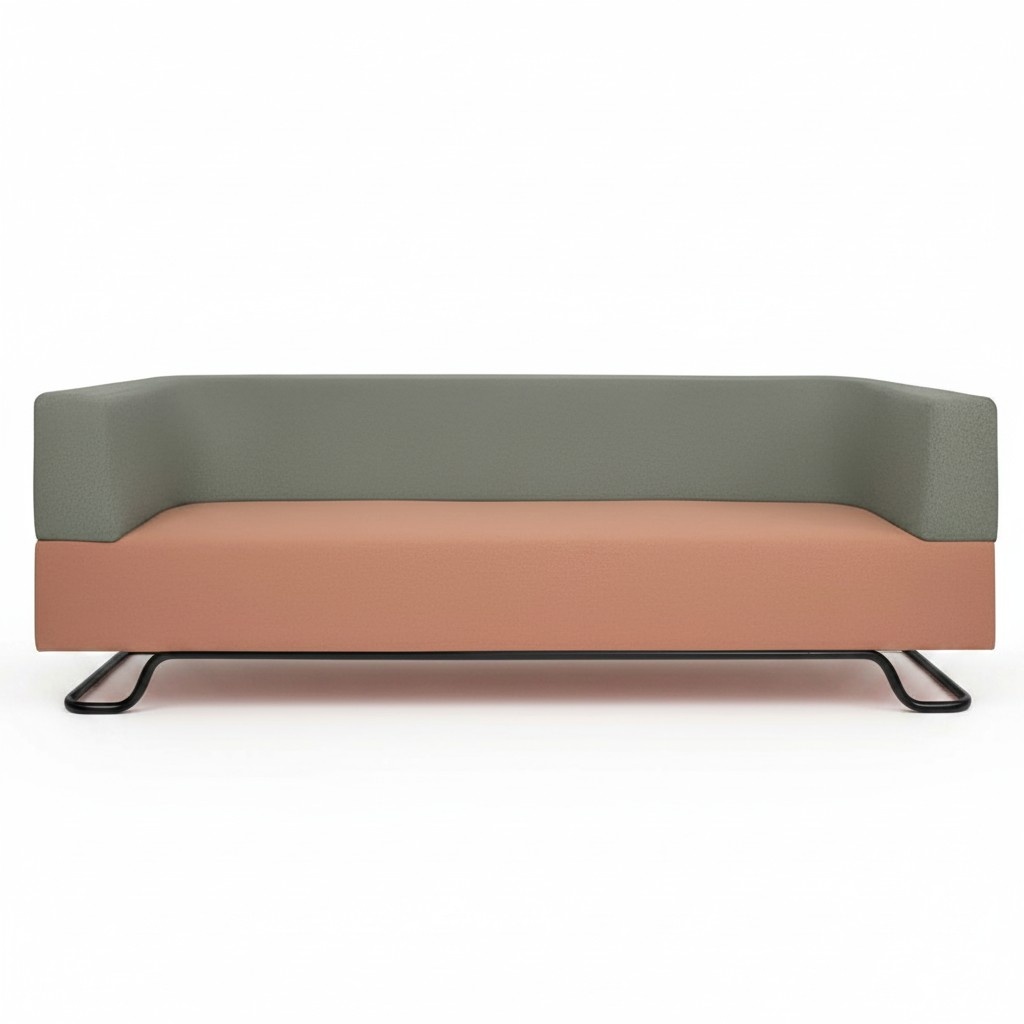 Zweifarbiges Sofa Grüner 3-Sotzer Polster Wohnzimmer Designer Couch