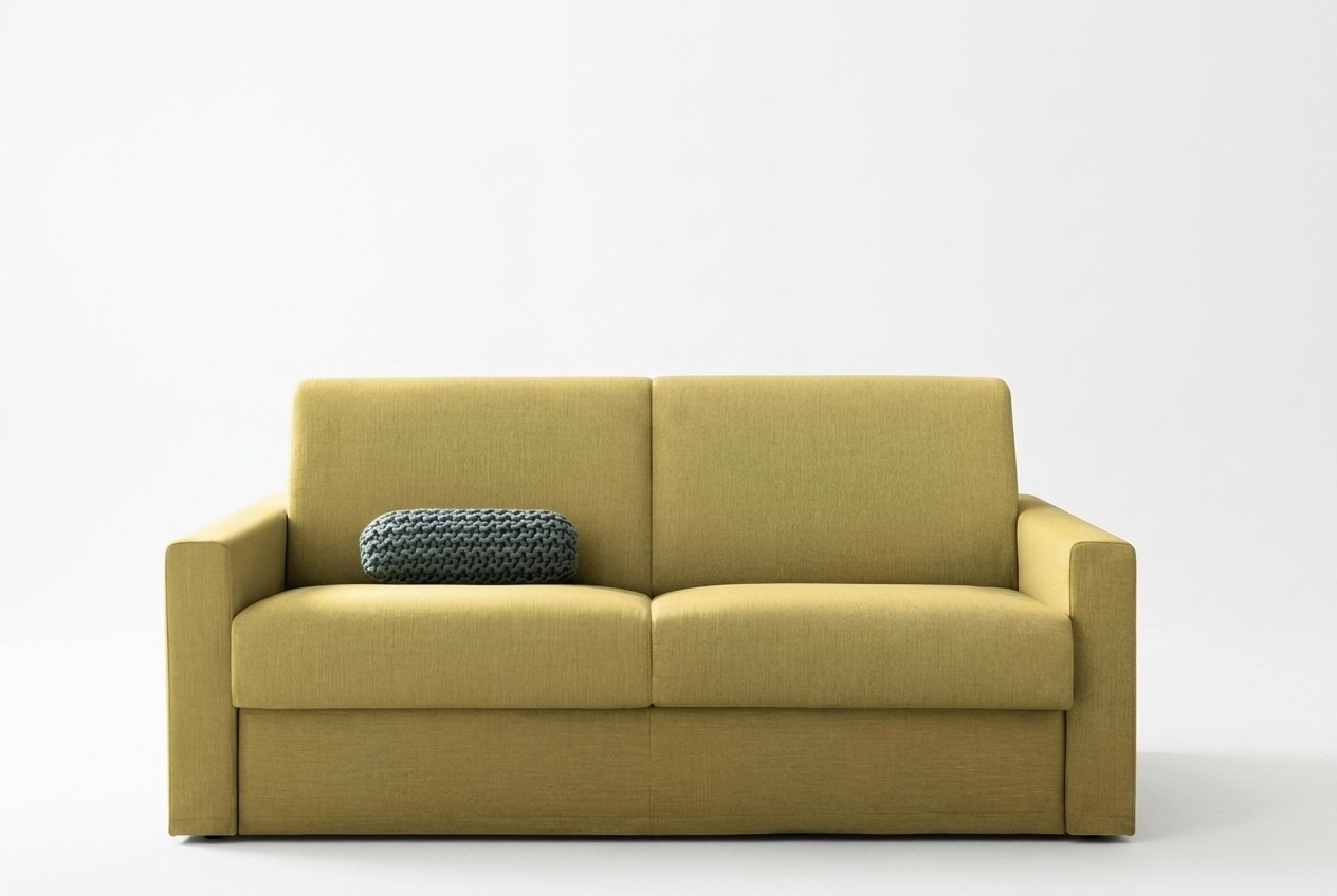 Zweisitzer Designer Sofa 2 Sitzer Gelb Stoffsofa Schlafsofa italienische Möbel