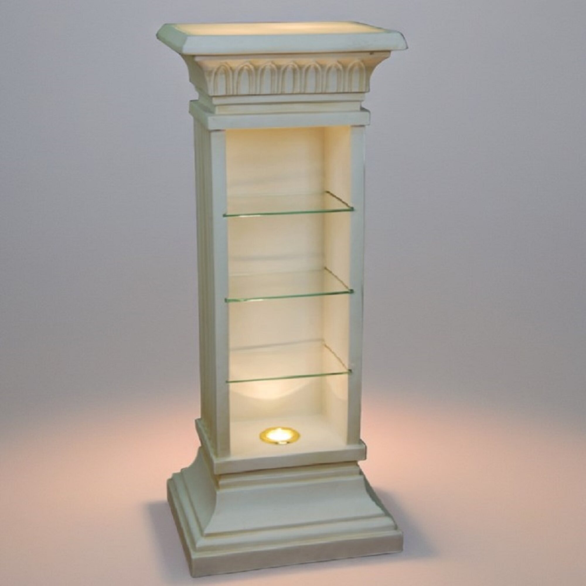 Design Vitrine Regal Glas Säule Vitrinen Regale CD Schrank Lampe 6894 Sofort