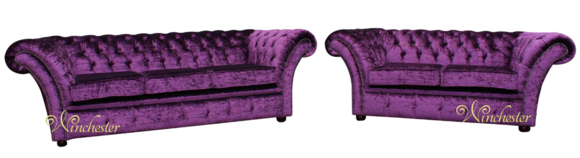 Chesterfield Couch Polster Sofas Sofa Couchen Leder Sofagarnitur 3+2 Neu #142
