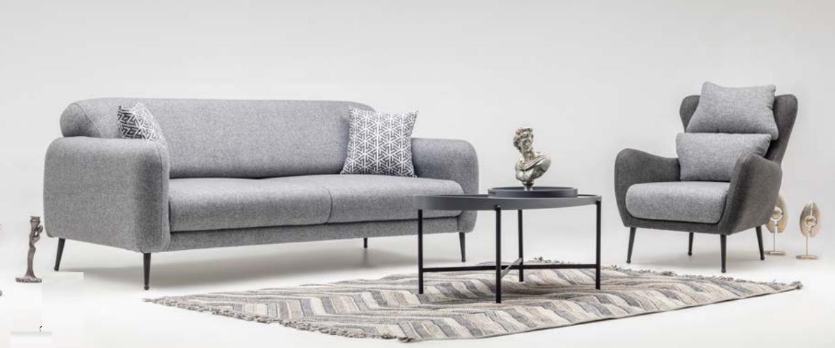 Wohnzimmer Polster Möbel Designer 3-Sitzer Lehnsessel 2tlg Garnitur Set