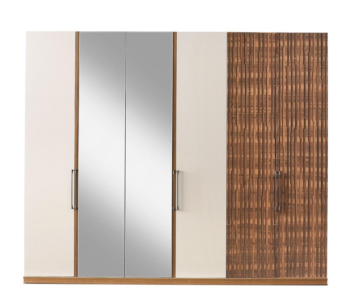 Robuster Kleiderschrank Beiger Anbauschrank Schlafzimmer Holz Schrank