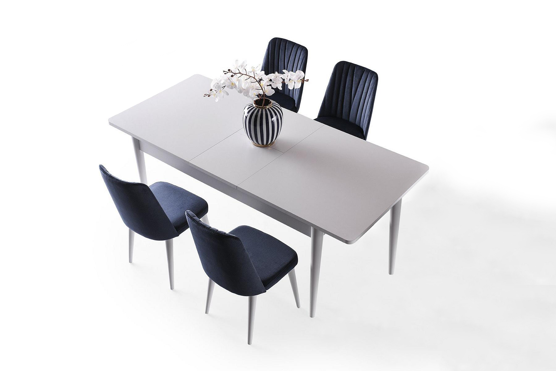 Garnitur Esszimmer Essecke Esstisch Stühle Holz 7tlg Weiß Essgruppe
