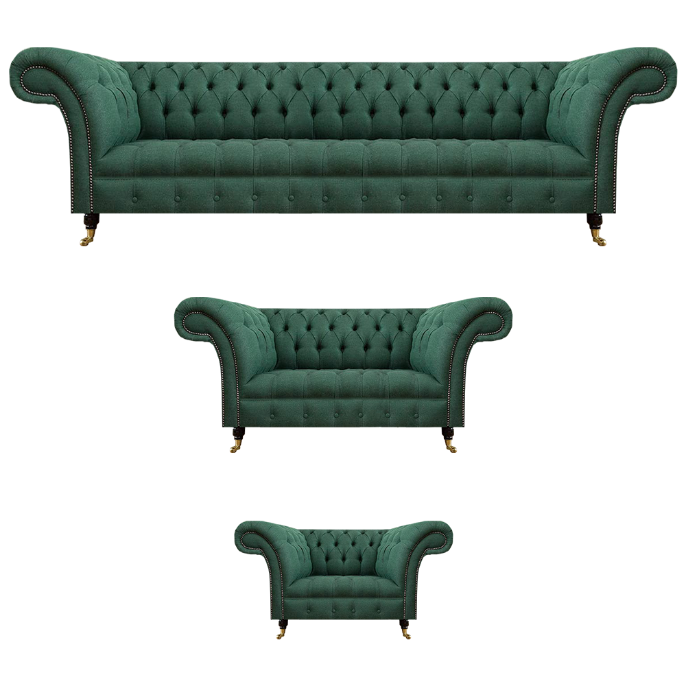 Luxus Sofas Grün Komplett Sofagarnitur Polstermöbel Wohnzimmer Couch Stoff