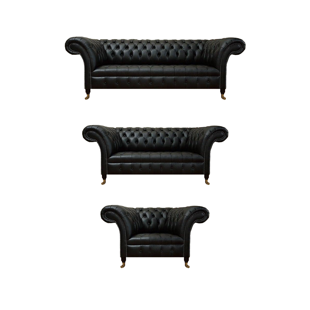 Sofagarnitur 3tlg Chesterfield Ledersofa Sofas Couch Sitz Polster Wohnzimmer
