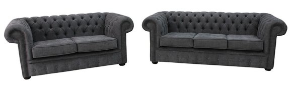 Chesterfield Couch Polster Sofas Sofa Couchen Leder Sofagarnitur 3+2 Neu #56