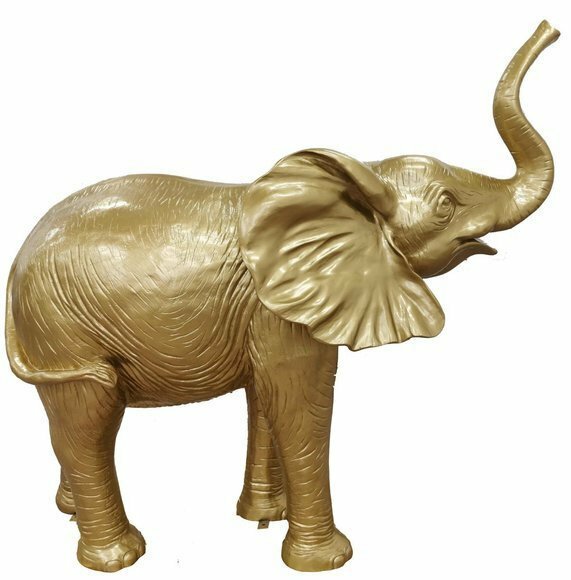 Abstrakte Deko Figur Statue Skulptur 160cm Statuen Skulpturen Gold Elefant Neu