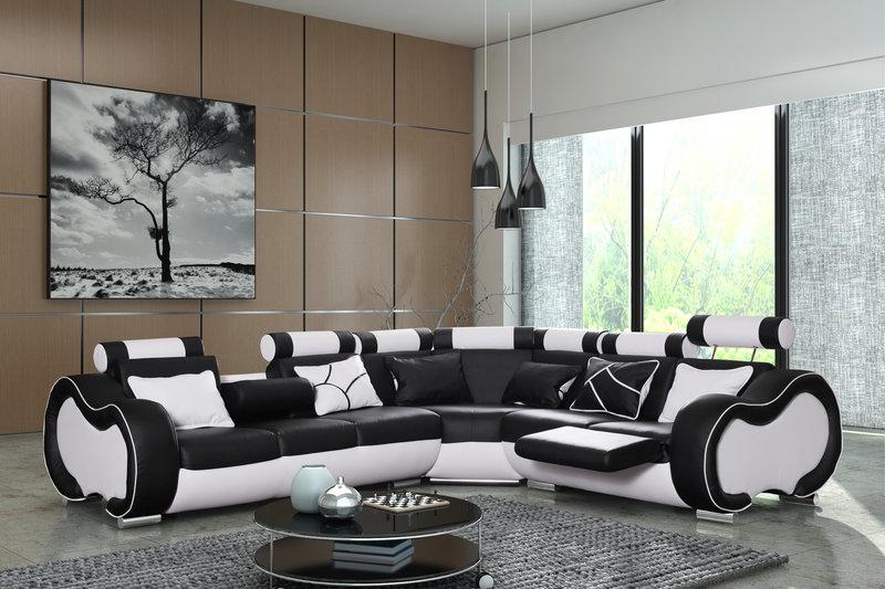 Ecksofa Couch SOLINGEN Sofa Couch Wohnlandschaft Relaxfunktion EU-FERTIGUNG Neu