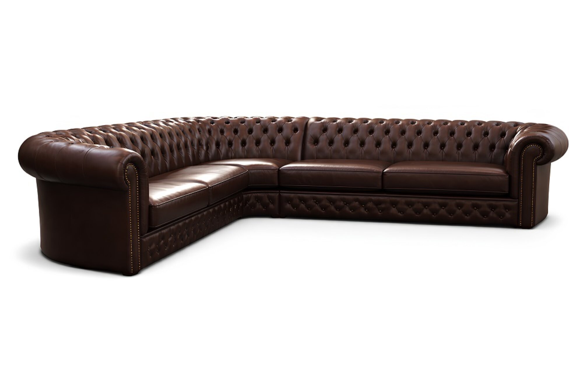 Chesterfield Ecksofa Sofa Couch Ledersofa Polster Eck Design 100% Leder Sofort