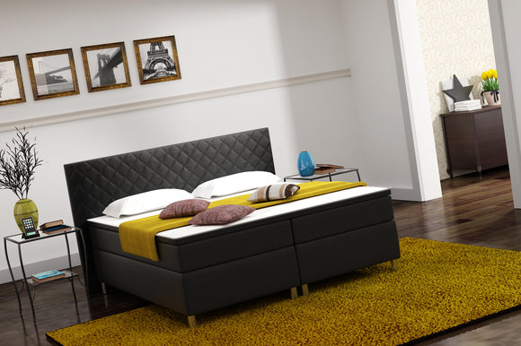 Boxspringbett Box Bett Spring Bett Polsterbett Lederbett Betten Doppelbett K3 160x200cm / 180x200cm