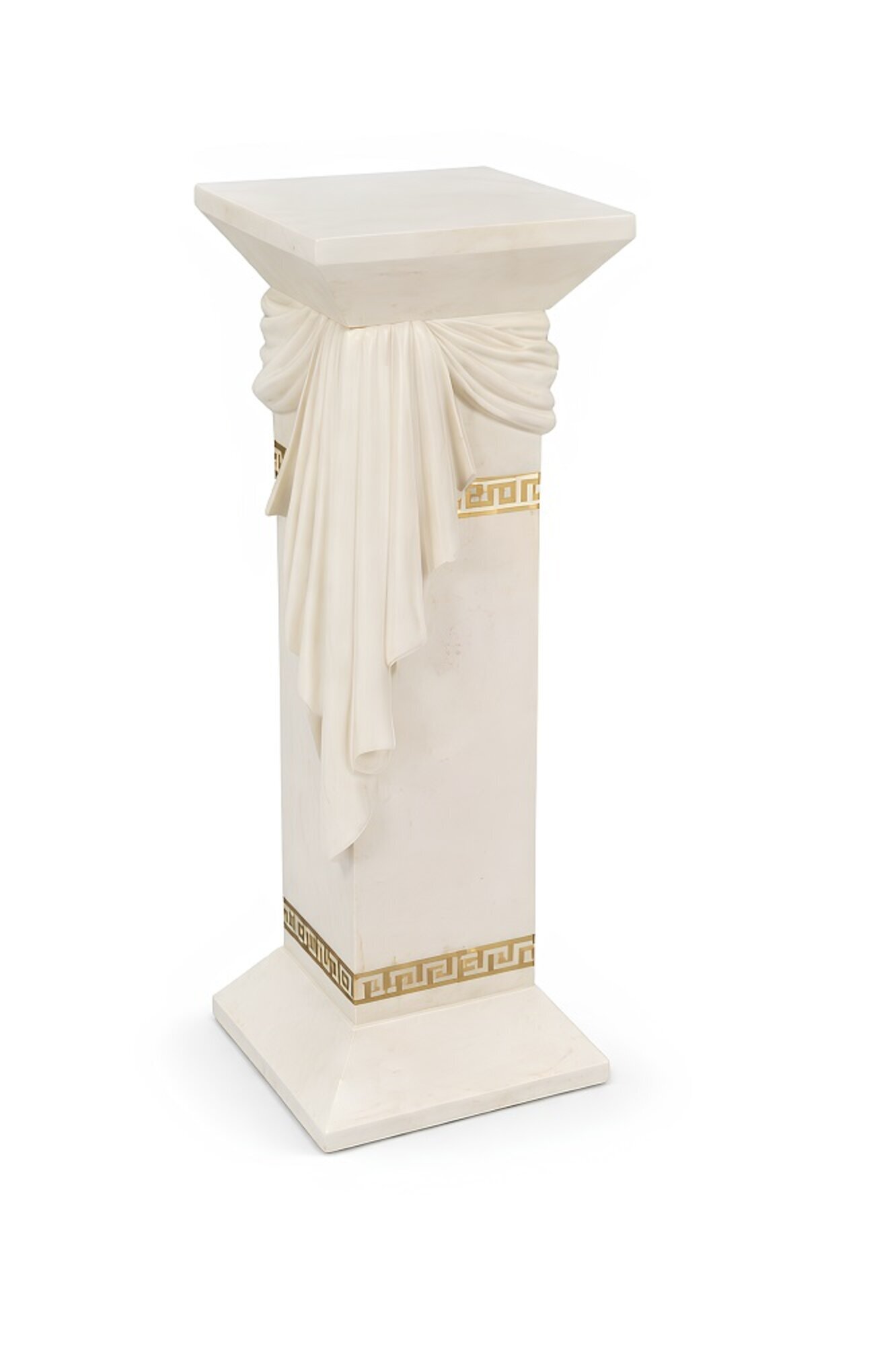 Marmorsäule mit Medusa-Figur im römischen Stil – Deko-Skulptur Sofort