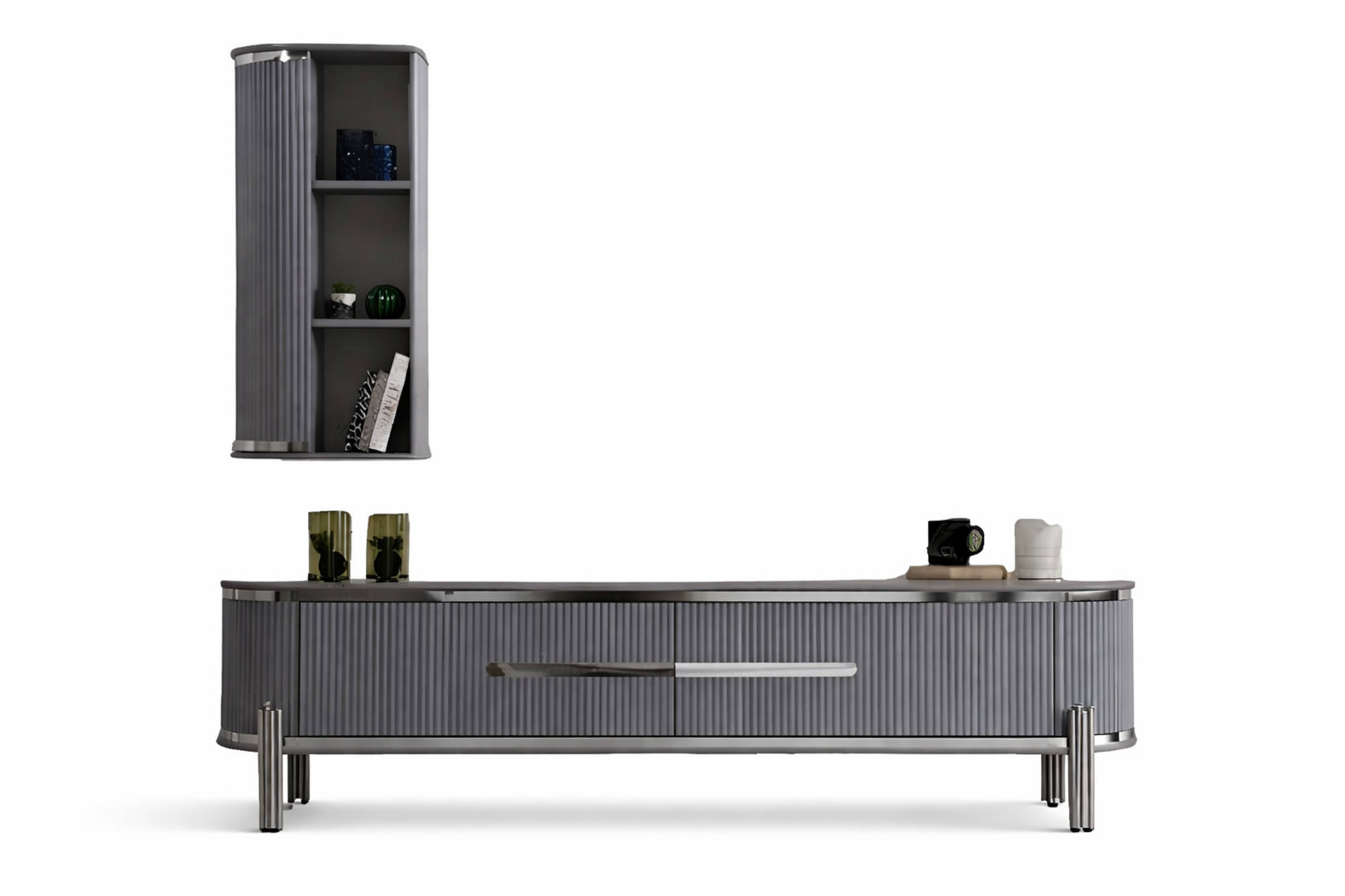 TV Ständer RTV Lowboard Regale Sideboard Tisch Modern Grau Sofort