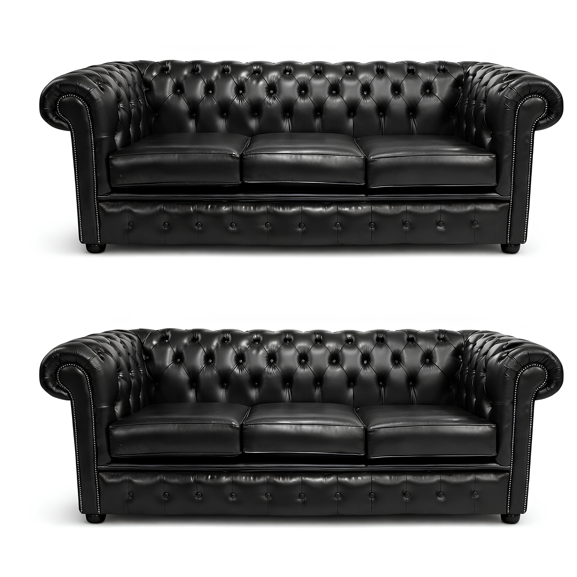 Chesterfield Design Luxus Polster Sofa Sitz Leder 3+3 100% Leder Sofort