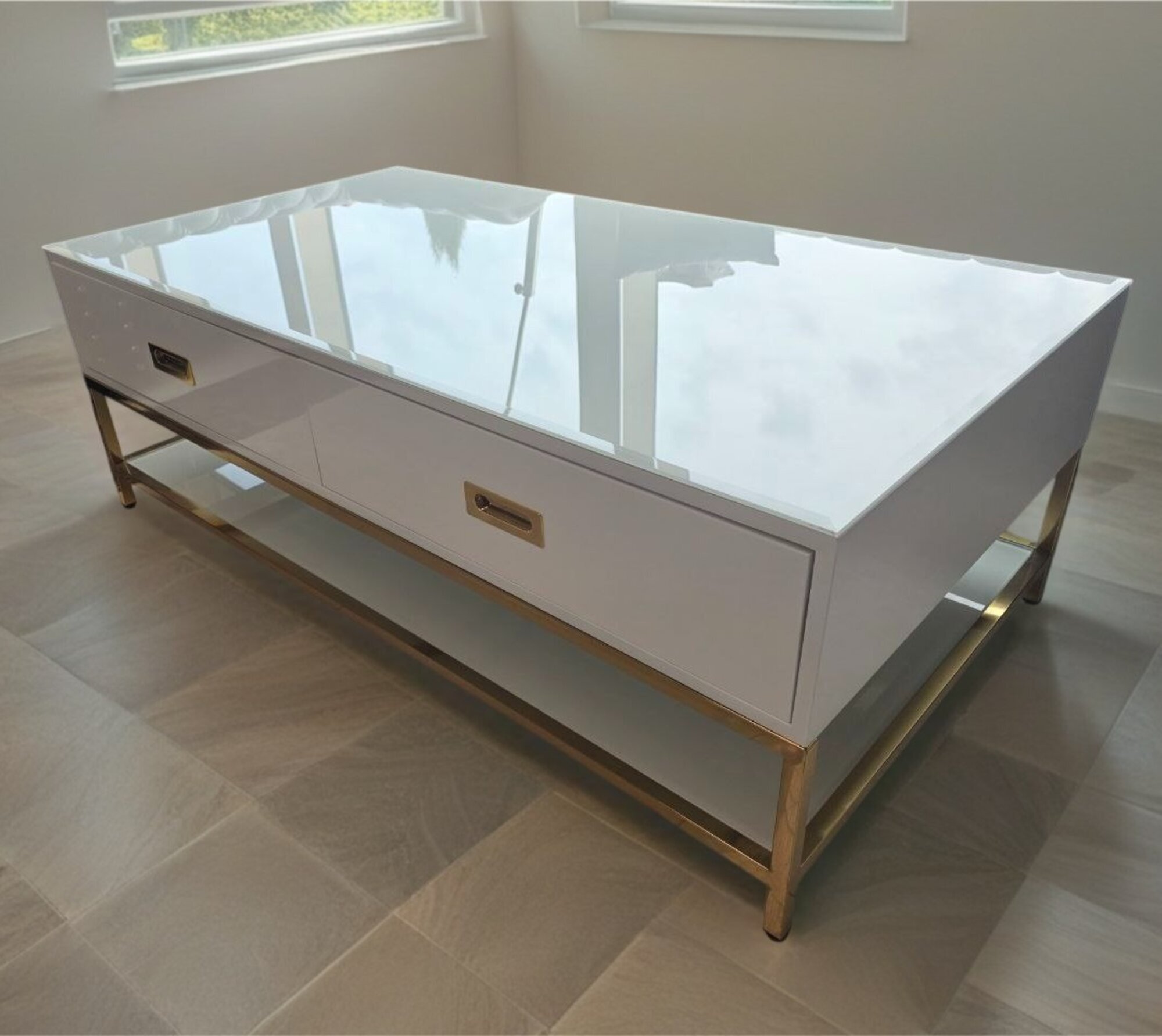 Couchtisch Tisch Beistelltisch Wohnzimmertisch Sofatisch Hochglanz Metall SOFORT