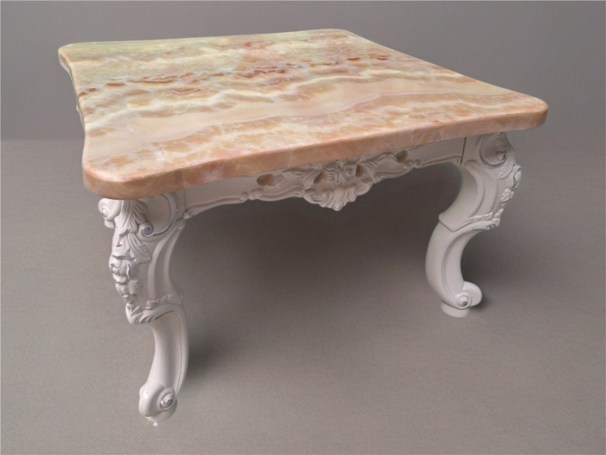 Klassischer Barock-Beistelltisch aus Holz – Rustikaler Couchtisch fürs Wohnzimmer Sofort