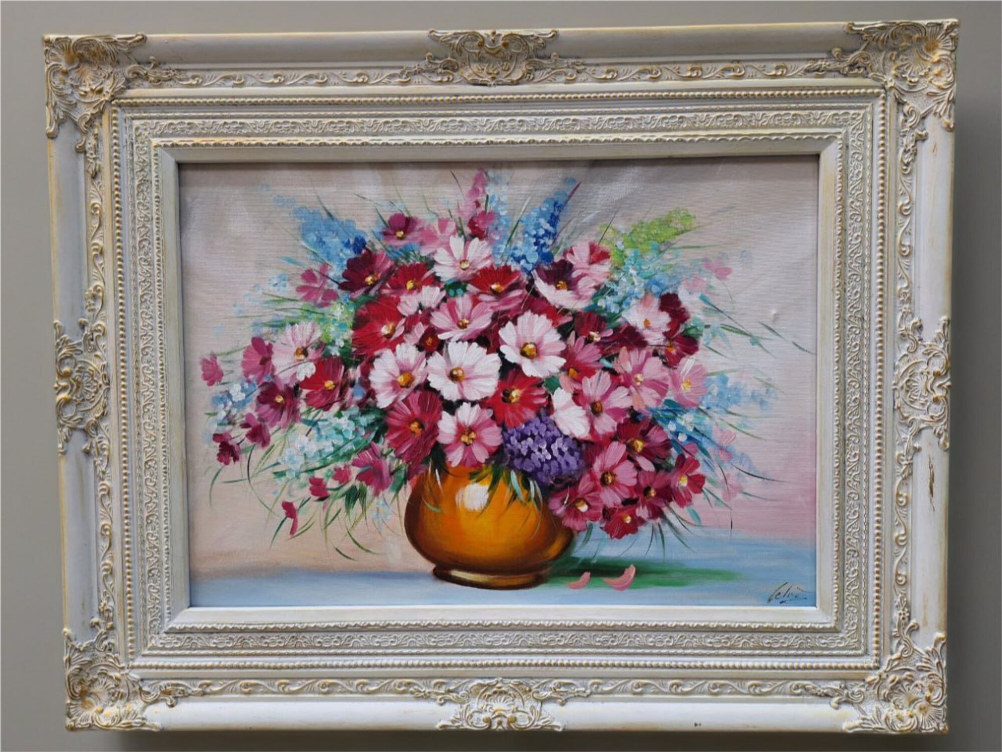 Moderne Ölgemälde mit klaren Linien und eleganten Akzenten Sofort