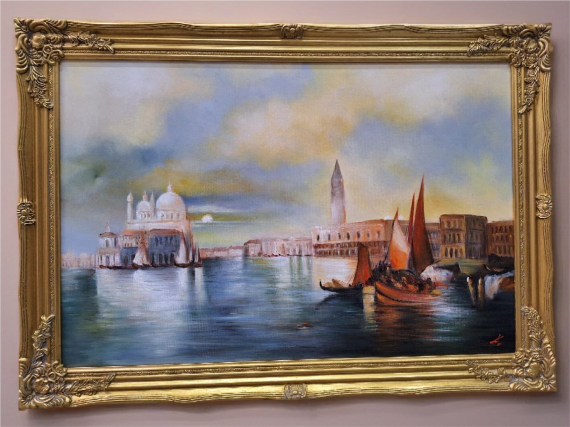 Schlichte Ölgemälde mit klaren, modernen Linien Sofort