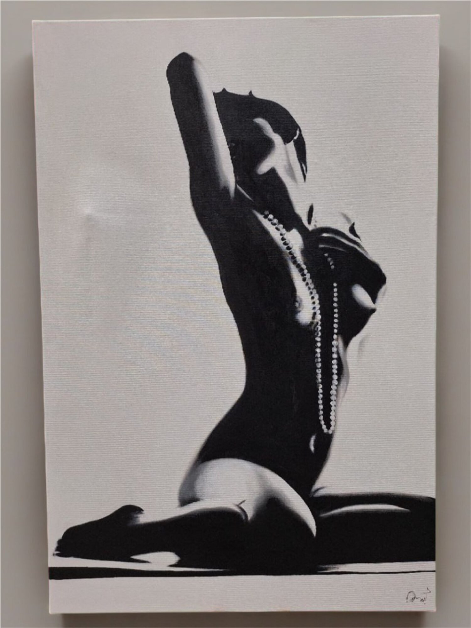 Minimalistische Ölgemälde mit klaren, strukturierten Linien Sofort