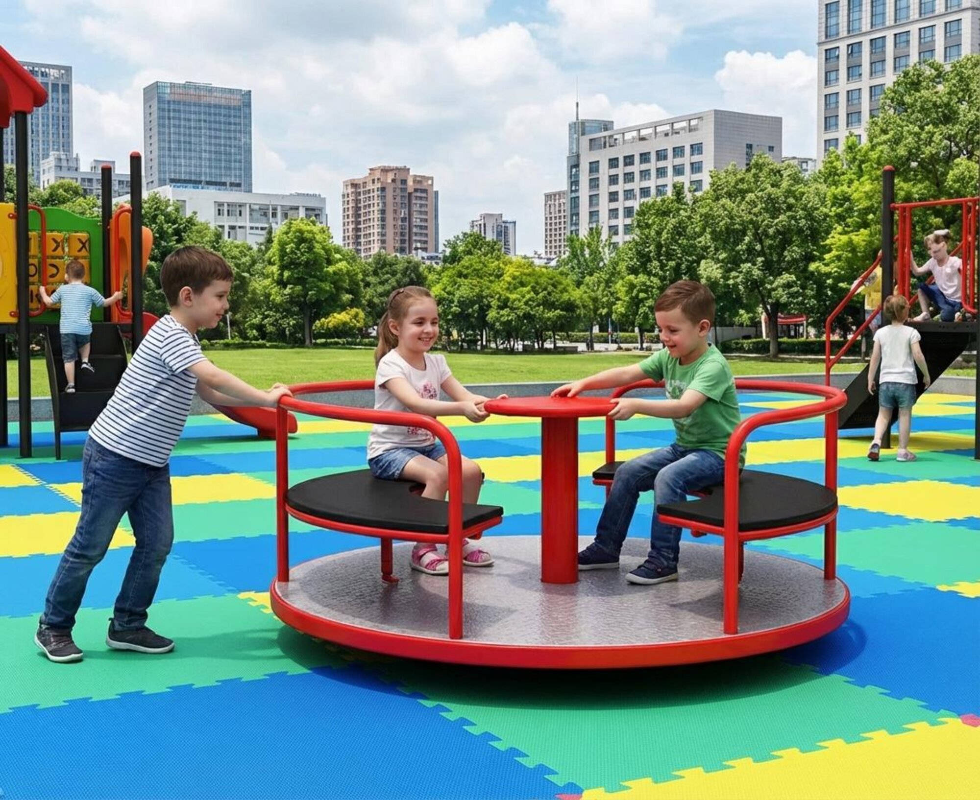 Drehbarer Kinder Karussell Spielplatzgeräte Karusselle Kinderkarussell Rund Neu