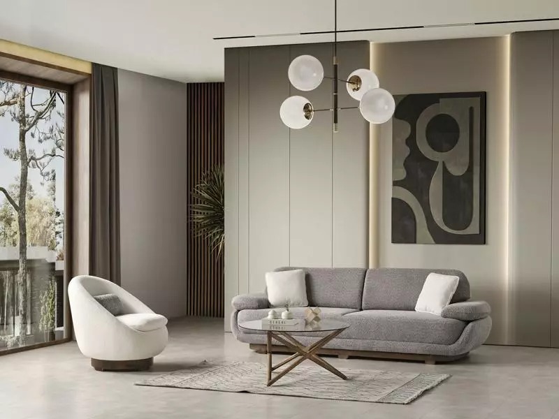 Sofagarnitur 3+1 Sitzer Design Textil Polstermöbel Wohnzimmer Design Sofas Set