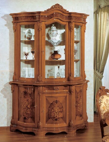 Vitrine Italienische Luxus Möbel Vitrinen Anrichte Schrank Glas Design Schränke; Neu