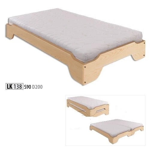 Bett Massivholz 90x200 Einzelbett Kiefer massiv Jugendbett Vollholzbett Holz Neu