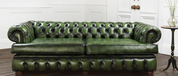 Chesterfield 100% Vollleder Antik Old Leather Sofa Couch Polster Sofas