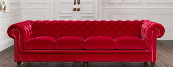 Chesterfield Big Sofa Couch Textil Samt Polster Sofas 4 Sitzer XXL Couchen