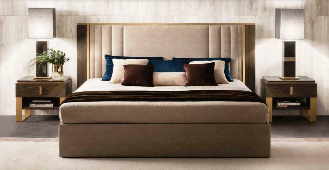 Bett 2x Nachttisch 3 tlg Schlafzimmer Set Design Modern Luxus Italienische Möbel