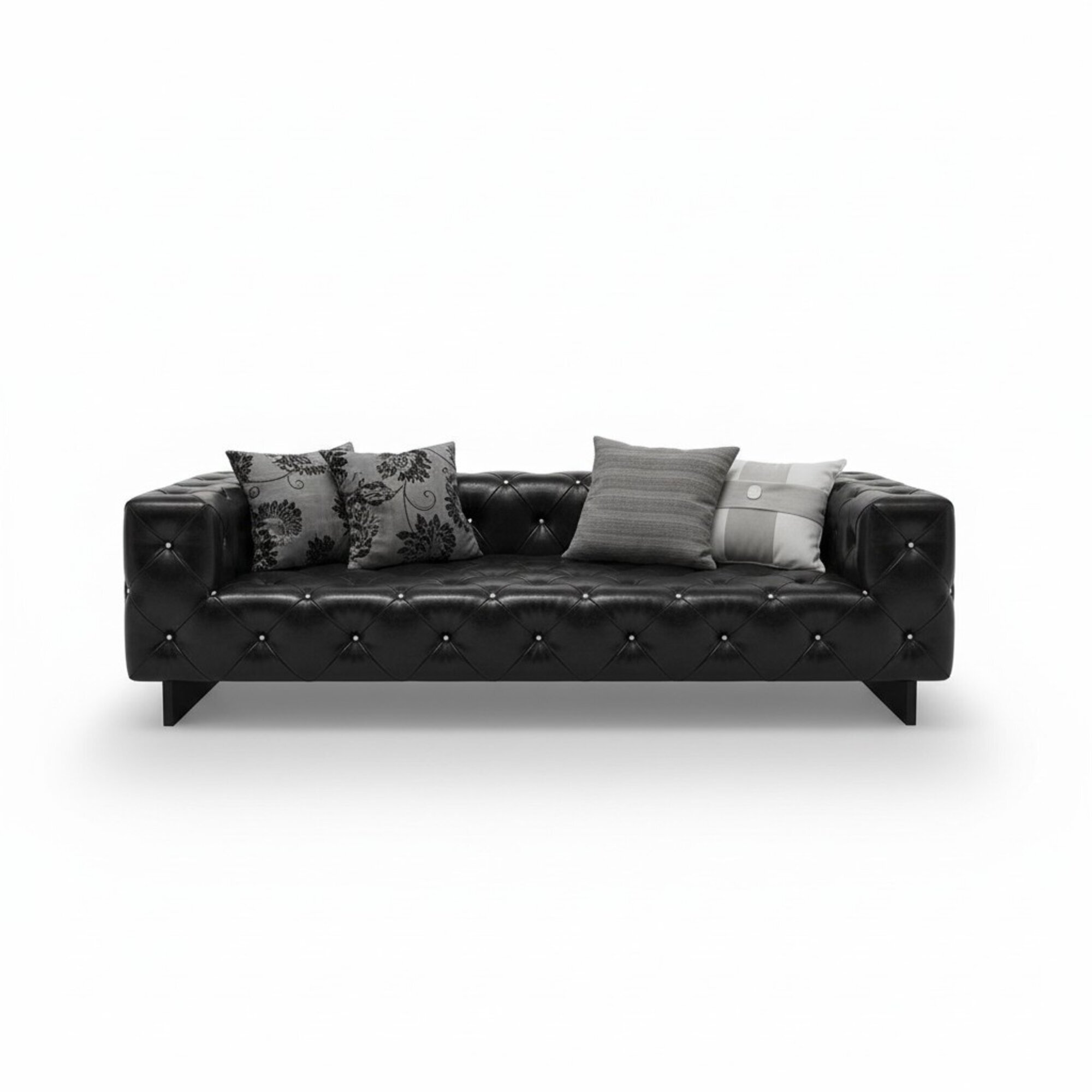 Chesterfield Design Polster Couch Leder Sofa Garnitur Luxus Textil Sofas - w644