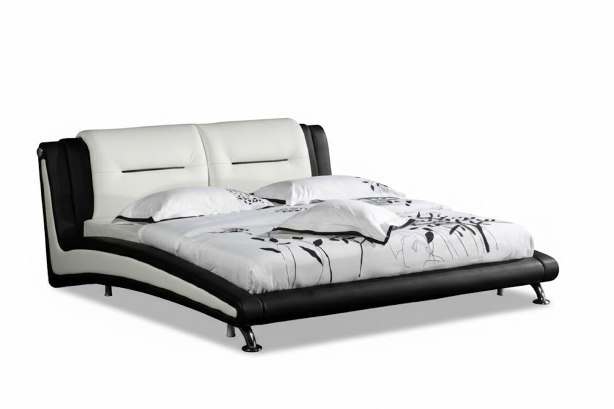 Designer Polsterbett Betten Polster Ehe Leder Doppel Bett 180x200cm Sofort