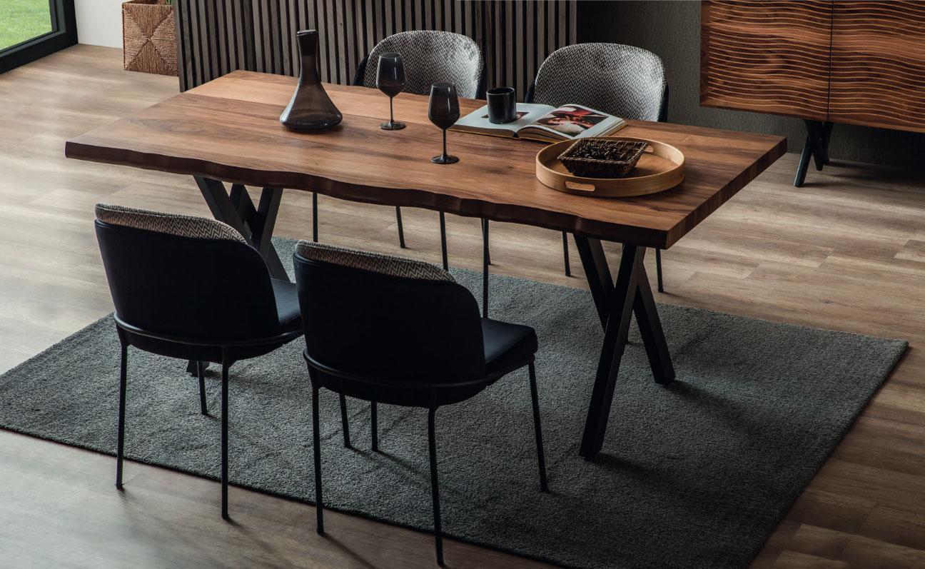Exklusiver Holz Esstisch Moderne 6x Polsterstühle Esszimmer Garnitur