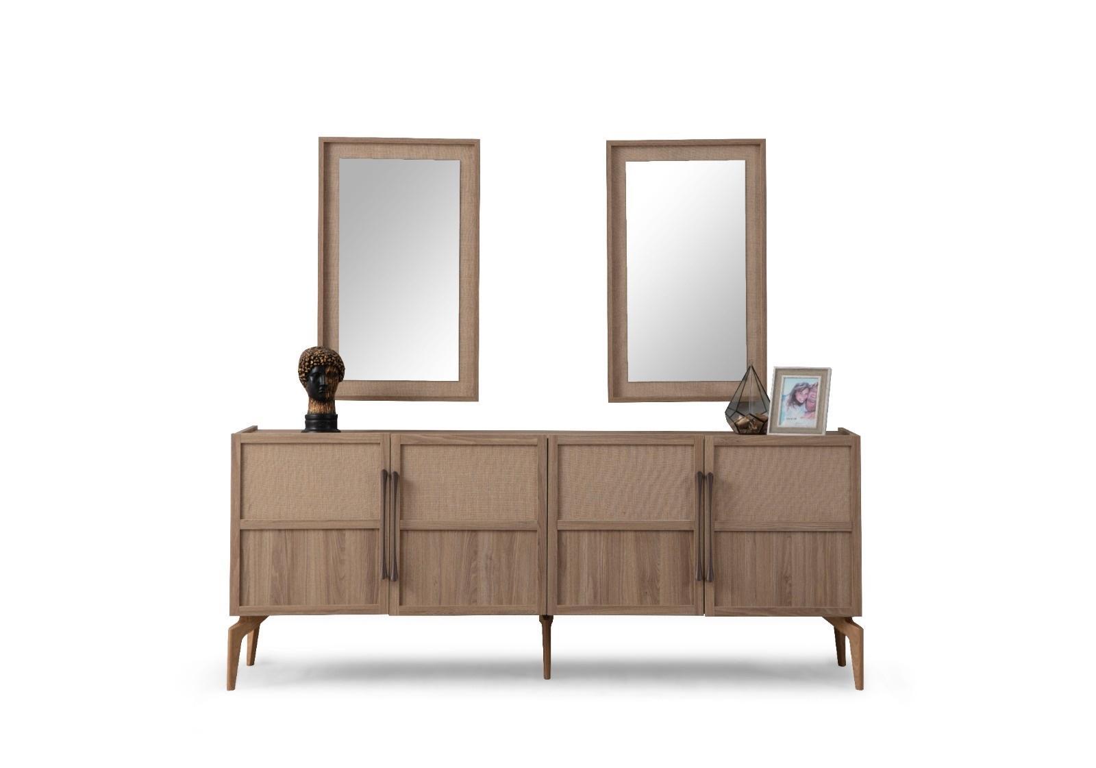 Sideboard Luxus Designer Holzregal Schrankmöbel Beige
