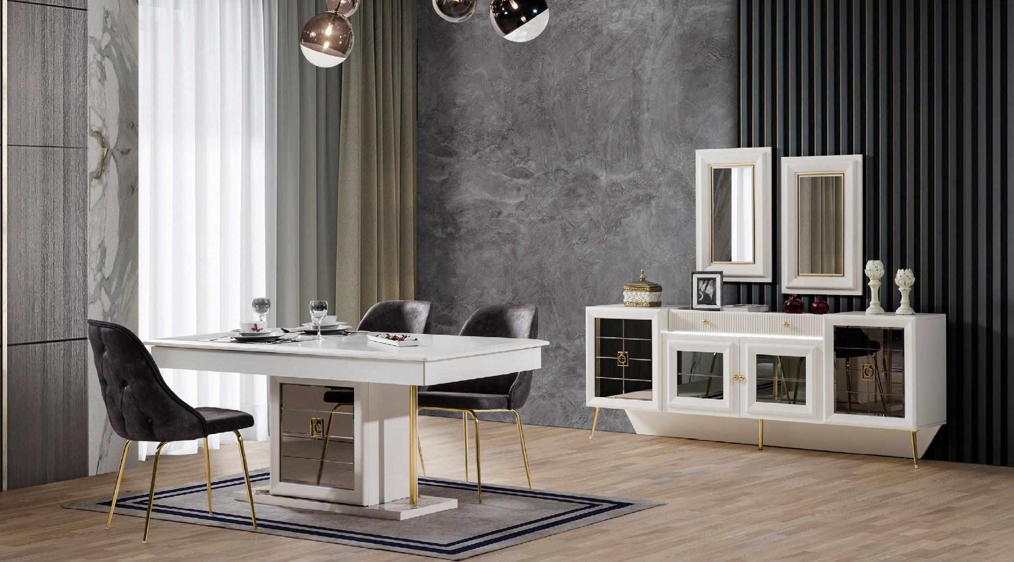 Komplett Set Esstisch 6xStühle Esszimmer Set Ess Gruppe Holz Tisch 9tlg