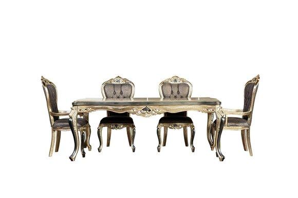Klassischer Esstisch Tisch Barock Tische Esstische Holztisch 208x108 cm